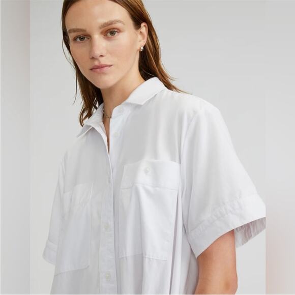 Everlane Daytripper Shirtdress White Cotton XS NWT Oversized Minimalist Short - Picture 2 of 11